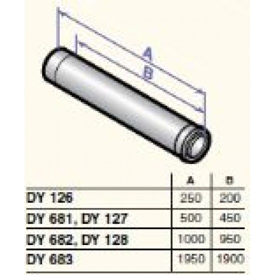 Dūmvada gargabals D110/150 1000mm, DY812