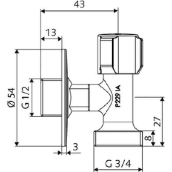 Stūra ventilis 1/2