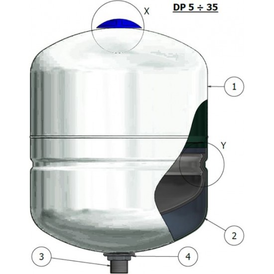 Multifunkc. spiediena tvertne DP-18 (5 gadi)