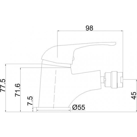 Bidē jaucējkr. ar noteci MG-6280 Jupits MAGMA