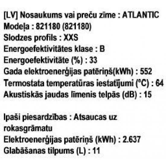 Ūdens sildītājs O'PRO V-10L 2000W (zem izl.)