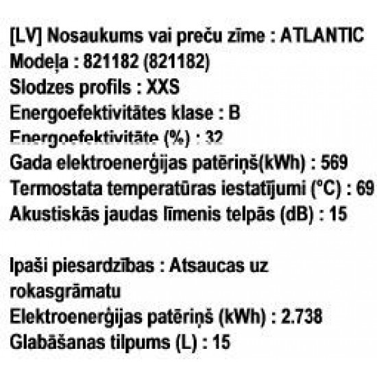 Ūdens sildītājs O'PRO V-15L 2000W (zem izl.)