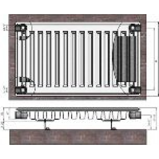 Radiators 11x400x1200 sānu piesl. Termolux