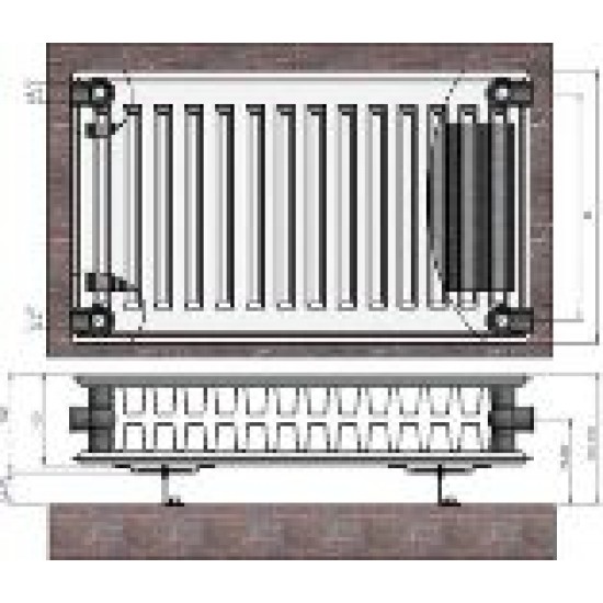 Radiators 22x300x2000 sānu piesl. Termolux