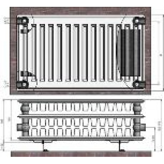 Radiators 33x900x1000 sānu piesl. Termolux