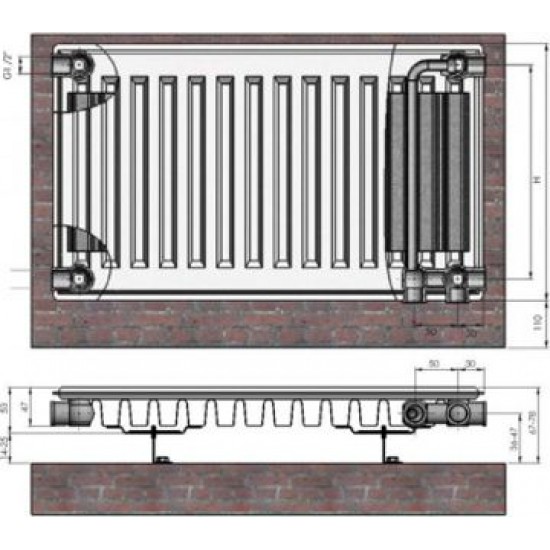 Radiators 11x400x600 Ventil Compact Termolux