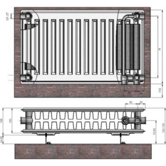 Radiators 22x500x2000 VCO Termolux