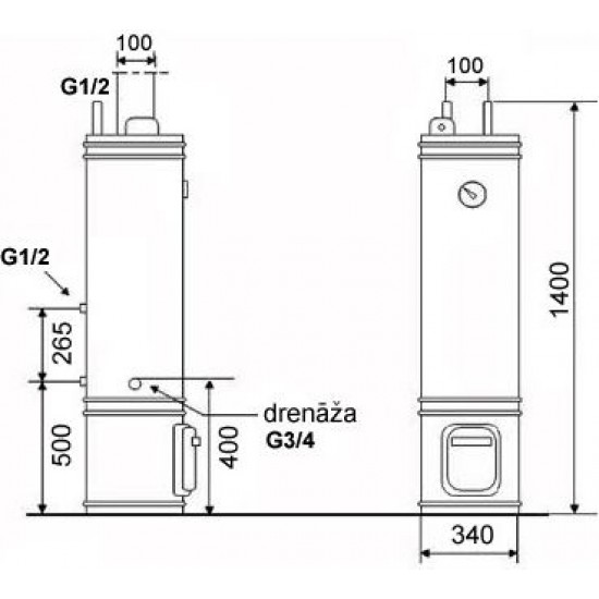 Ūdens sildītājs SL-80L malka Bandini