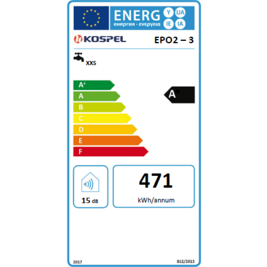 EPO2-3, 3,5kW 230V caurpl.ūd.sildītājs Kospel