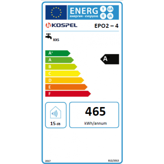 EPO2-4, 4,4kW 230V caurpl.ūd.sildītājs Kospel