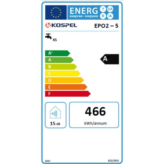 EPO2-5, 5,5kW 230V caurpl.ūd.sildītājs, Kospel