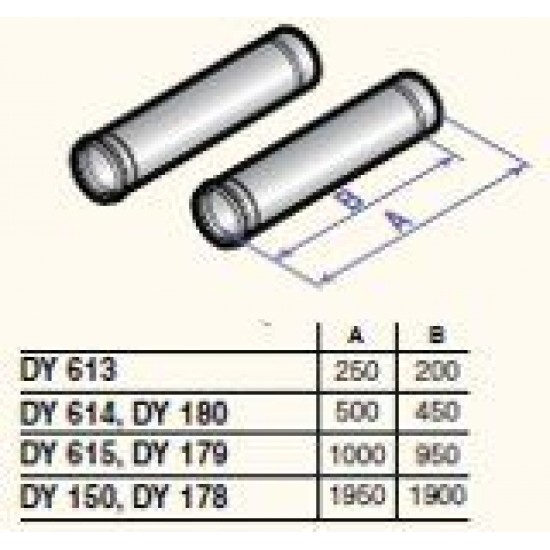 Dūmvada gargabali D80, 500mm (2 gab.), DY614
