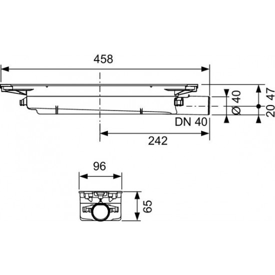 TECEdrainprofile zemais sifons DN40 (673001)