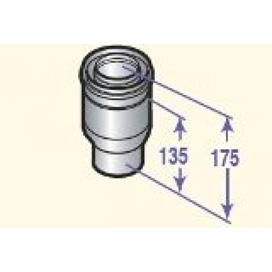 Dūmvada pāreja no 60/100 uz 80/125, DY708