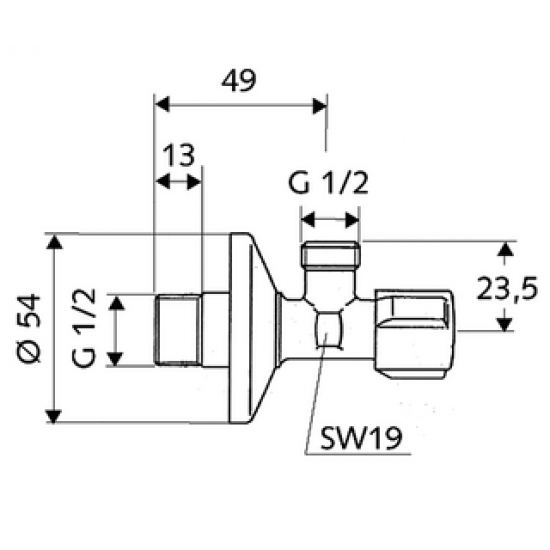 Stūra ventilis 1/2