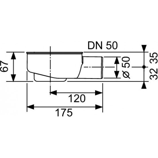 Sifons dušas kanālam 0,7 l/s DN50,h=67mm TECE