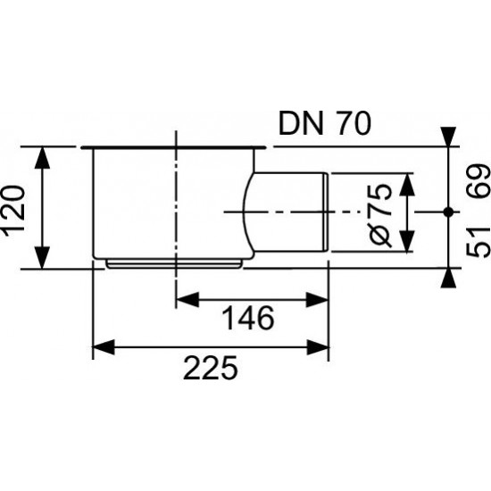 Sifons dušas kanālam, 1,2 l/s DN70,h=120mm TECE