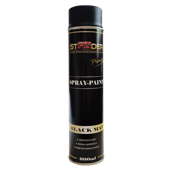 Melna matēta krāsa aerosolā 600ml
