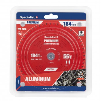 Griešanas disks 184x56Tx20/16mm, Aluminium PREMIUM, SPECIALIST+