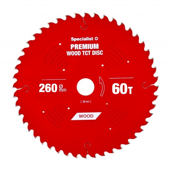 Griešanas disks 260x60Tx30mm, Wood PREMIUM, SPECIALIST+