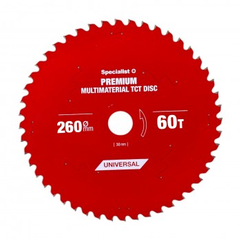 Griešanas disks 260x60Tx30mm, Multimaterial PREMIUM, SPECIALIST+