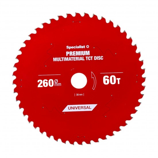Griešanas disks 260x60Tx30mm, Multimaterial PREMIUM, SPECIALIST+