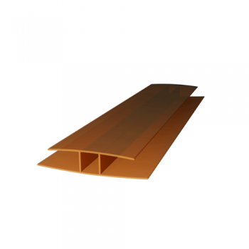 Savienojuma profils polikarbonāta loksnēm PC-H 8-10 mm, 2000mm, Bronza