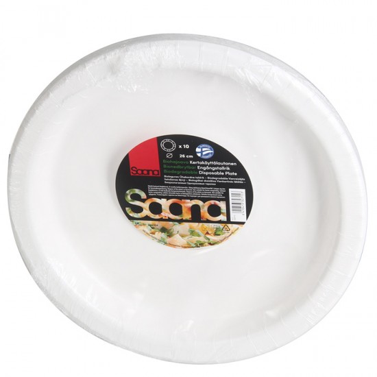 Papīra šķīvji Saana BIO 26cm 10gab.