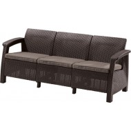 KETER CORFU LOVE SEAT MAX trīsvietīgais dīvāns, brūns