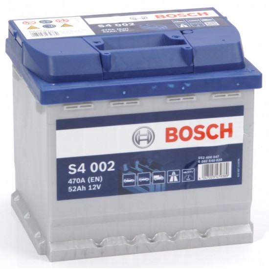BOSCH startera akumulatoru baterija, bosch, 52ah 470a, 207x175x190