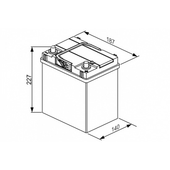 BOSCH startera akumulatoru baterija, bosch, 40ah 330a, 187x127x227