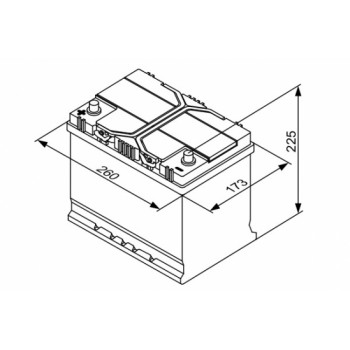 BOSCH startera akumulatoru baterija, bosch, 70ah 630a, 261x175x220