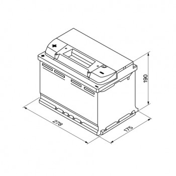 BOSCH startera akumulatoru baterija, bosch, 74ah 680a, 278x175x190
