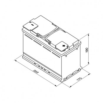 BOSCH startera akumulatoru baterija, bosch, agm, 95ah 850a, 353x175x190