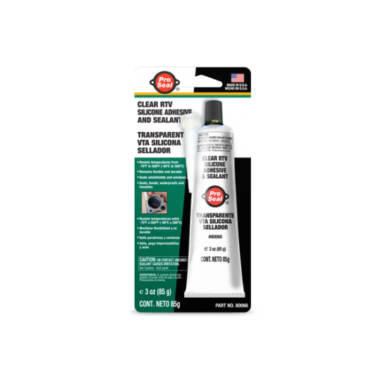 Pro Seal Clear RTV Silicone Adhesive & Sealant, Caurspīdīga RTV silikona līme un hermētiķis 85 g