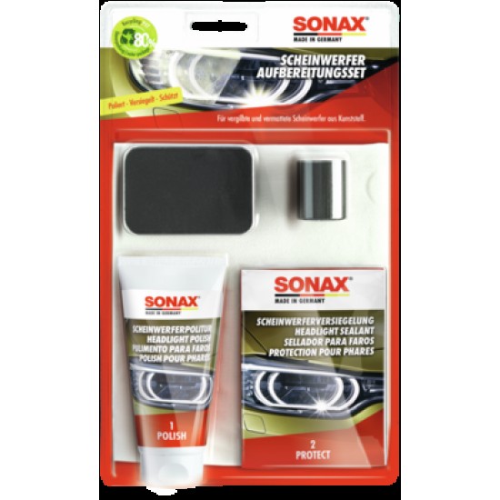 SONAX apstrādes komplekts, lukturis, headlight restoration kit