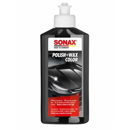 SONAX melnā pulēšanas līdzeklis sonax ar vasku pulēšanas līdzeklis + vasks 250ml