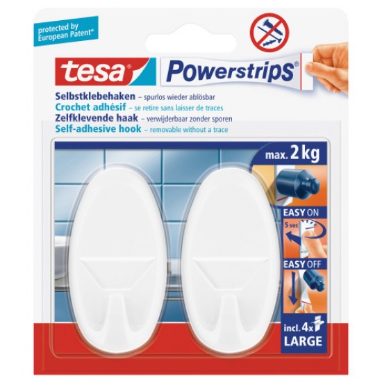 PS® HOOKS L OVAL WHITE