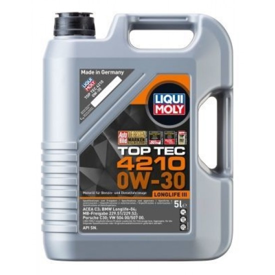 LIQUI-MOLY motoreļļa, top tec 4210 0w30, 5l