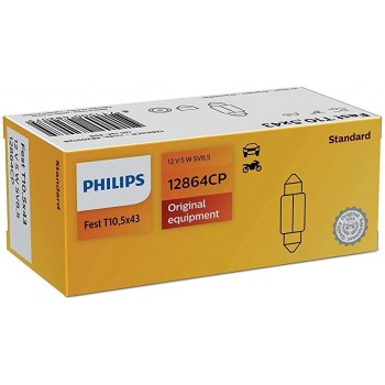 PHILIPS auto spuldze 12V 5W T10 5X43 SV8,5 1.gab.