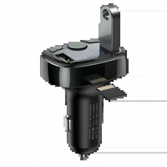 Baseus FM transmiters ar bluetooth un lādēšanu 2xUSB, microSD