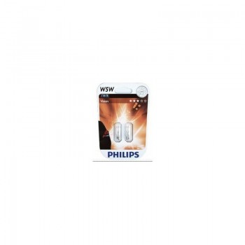 Autolampa PHILIPS 12V 5W Vision, 2gab. (bezcokola)W2.1x9.5d