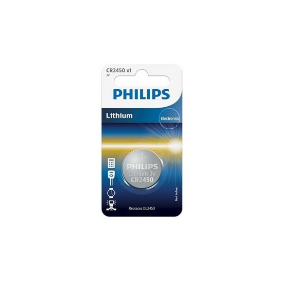 Baterijas PHILIPS CR 2450 3V Lithium Minicells, 1 gab.