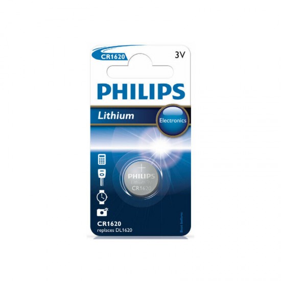 Baterijas PHILIPS CR 1620 3V Lithium Minicells, 1 gab.