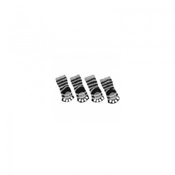 Flamingo pretslīdes zeķes suņiem M 52x40mm BLACK/GREY