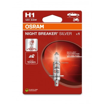 OSRAM NIGHT BREAKER SILVER +100% H1 55W 12V P14.5S