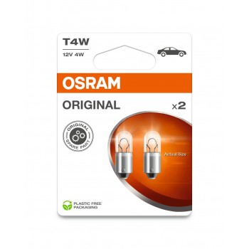 OSRAM ORIGINAL 12V T4W 4W 12V BA9S 2 gb