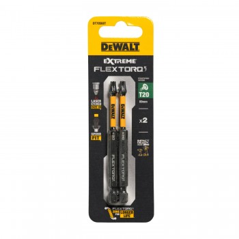 FLEXTORQ skrūvgriežu uzgaļi T20 89 mm, DeWALT, 2 gab. FLEXTORQ skrūvgriežu uzgaļi T20 89 mm, DeWALT, 2 gab.