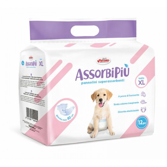 Autiņi suņiem AssorbiPiu XL 12gb. Autiņi suņiem AssorbiPiu XL 12gb.