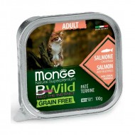 Monge Cat BWild Grain Free Adult Pate Salmon with Vegetables 100 g